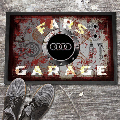 Audi Fars Garage Vintage Dørmåtte-Dørmåtte-Audi-Garage Culture Shop- garage - man cave - merchandise
