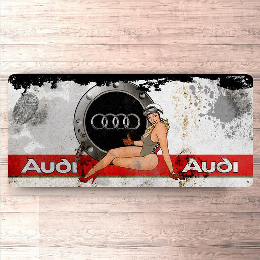 Audi Vintage 30x60cm Skilt-Skilte-Audi-Garage Culture Shop- garage - man cave - merchandise