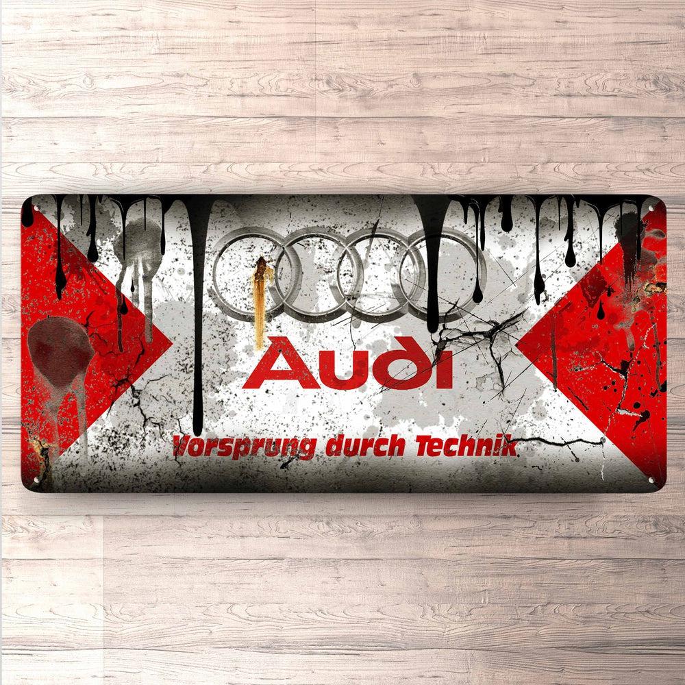 Audi Vintage 30x60cm Skilt-Skilte-Audi-Garage Culture Shop- garage - man cave - merchandise