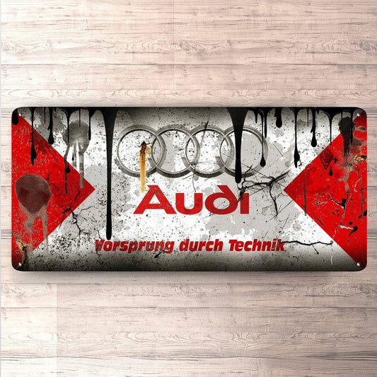 Audi Vintage 30x60cm Skilt-Skilte-Audi-Garage Culture Shop- garage - man cave - merchandise