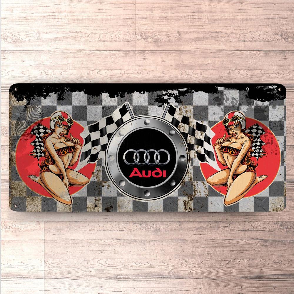 Audi Vintage 30x60cm Skilt-Skilte-Audi-Garage Culture Shop- garage - man cave - merchandise