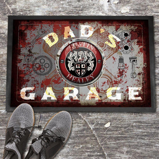 Austin Healey Dads Garage Vintage Dørmåtte-Dørmåtte-Austin Healey-Garage Culture Shop- garage - man cave - merchandise