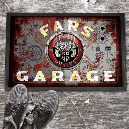 Austin Healey Fars Garage Vintage Dørmåtte-Dørmåtte-Austin Healey-Garage Culture Shop- garage - man cave - merchandise