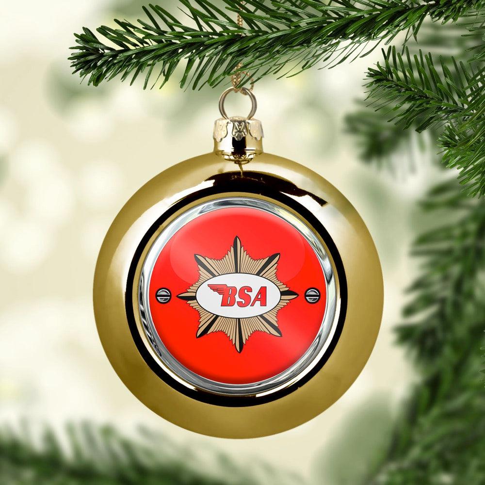 BSA Julekugle-Julekugle-BSA-Guld-Garage Culture Shop- garage - man cave - merchandise