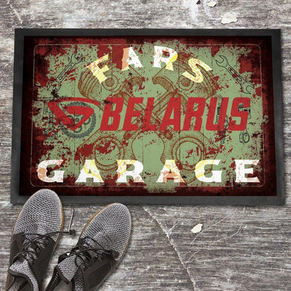 Belarus Fars Garage Vintage Dørmåtte-Dørmåtte-Belarus-Garage Culture Shop- garage - man cave - merchandise
