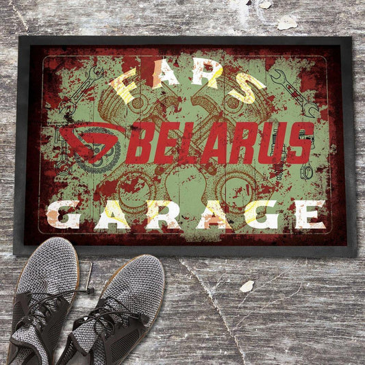 Belarus Fars Garage Vintage Dørmåtte-Dørmåtte-Belarus-Garage Culture Shop- garage - man cave - merchandise