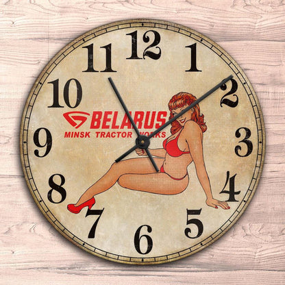 Belarus Pin-Up Vintage Vægur Rundt-Clock-Belarus-Garage Culture Shop- garage - man cave - merchandise