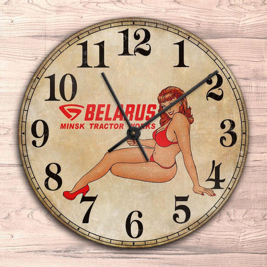 Belarus Pin-Up Vintage Vægur Rundt-Clock-Belarus-Garage Culture Shop- garage - man cave - merchandise