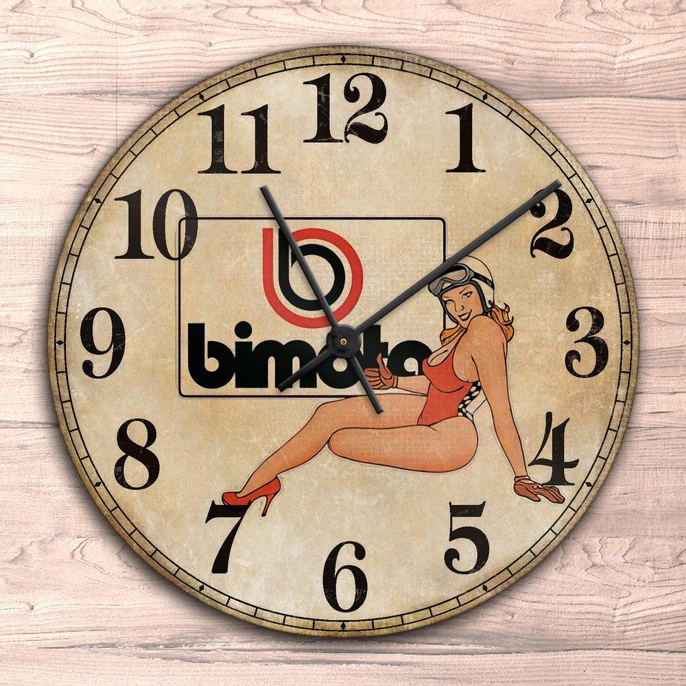 Bimota Pin-Up Vintage Vægur Rundt-Clock-Bimota-Garage Culture Shop- garage - man cave - merchandise