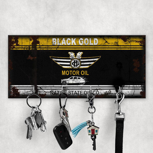 Black Gold Motor Oil Vintage Nøgleholdere-Nøgleholdere-Motoroil-Garage Culture Shop- garage - man cave - merchandise