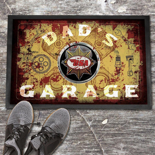 Bsa Dads Garage Vintage Dørmåtte-Dørmåtte-BSA-Garage Culture Shop- garage - man cave - merchandise