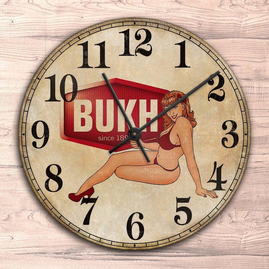 Bukh Pin-Up Vintage Vægur Rundt-Clock-Bukh-Garage Culture Shop- garage - man cave - merchandise