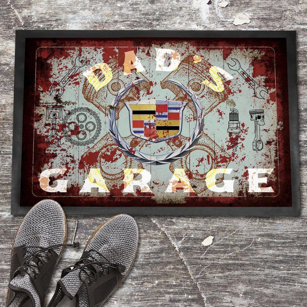 Cadillac Dads Garage Vintage Dørmåtte-Dørmåtte-Cadillac-Garage Culture Shop- garage - man cave - merchandise