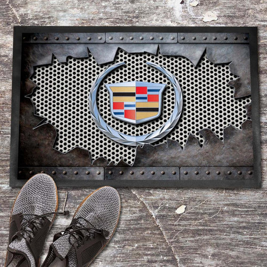 Cadillac Metal Ripped Dørmåtte-Dørmåtte-Cadillac-Garage Culture Shop- garage - man cave - merchandise