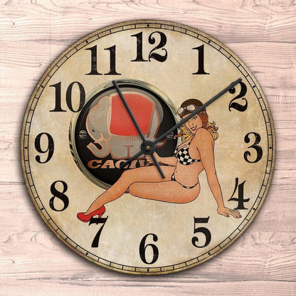 Cagiva Pin-Up Vintage Vægur Rundt-Clock-Cagiva-Garage Culture Shop- garage - man cave - merchandise