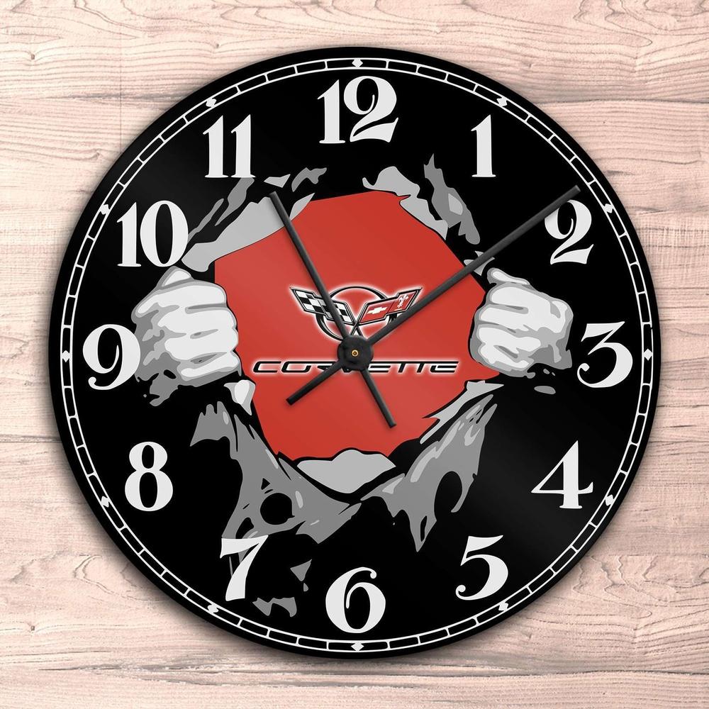 Chevrolet Corvette Vægur Rundt-Clock-Chevrolet-Garage Culture Shop- garage - man cave - merchandise