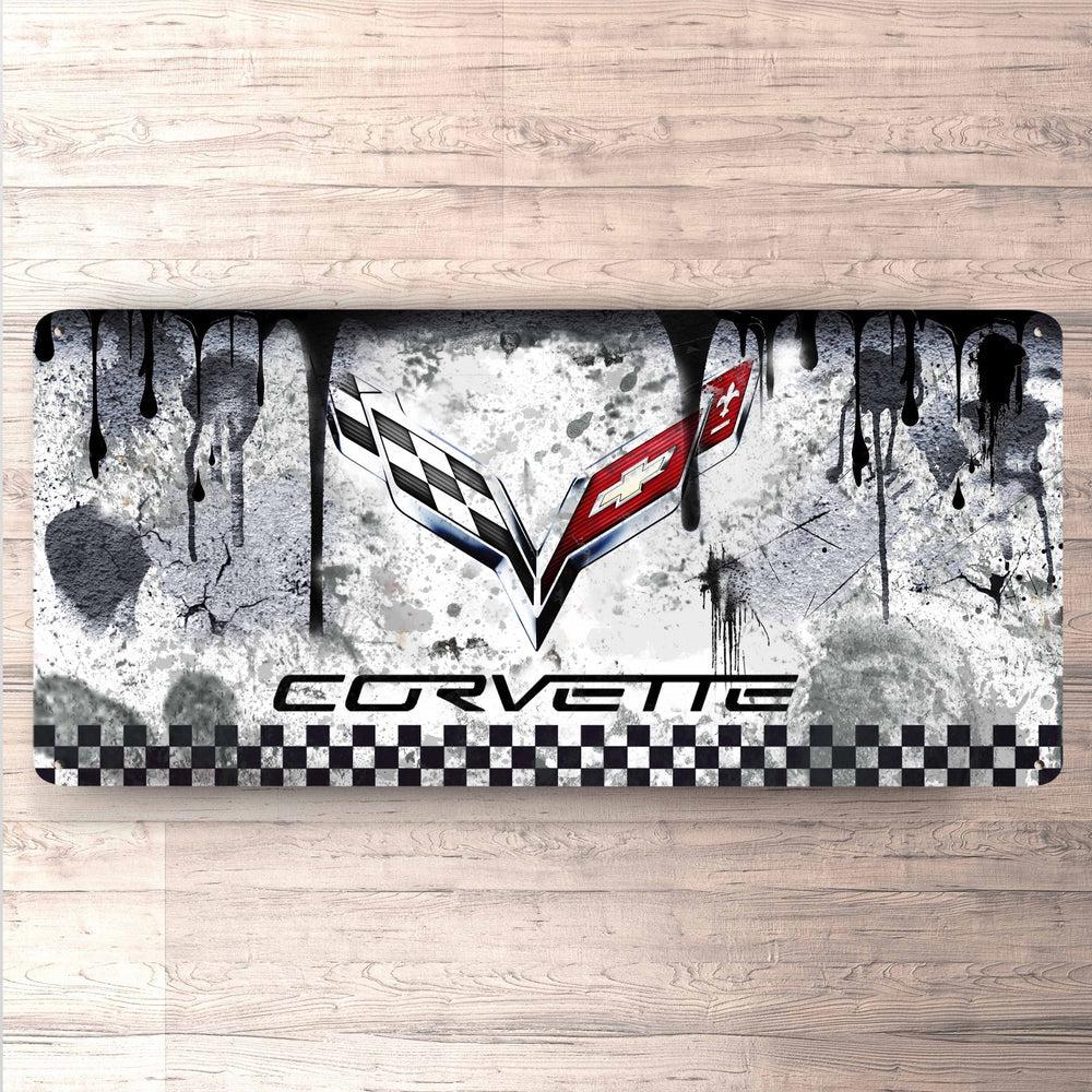 Chevrolet Corvette Vintage 30x60cm Skilt-Skilte-Chevrolet-Garage Culture Shop- garage - man cave - merchandise