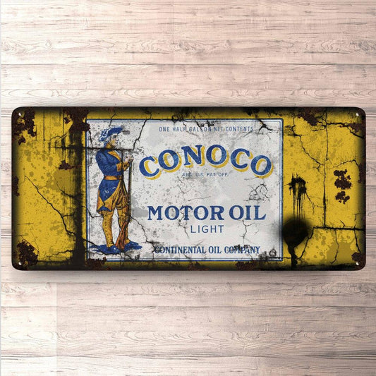 Conoco Motor Oil Vintage 30x60cm Skilt-Skilte-Motoroil-Garage Culture Shop- garage - man cave - merchandise