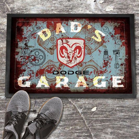 Dodge Dads Garage Vintage Dørmåtte-Dørmåtte-Dodge-Garage Culture Shop- garage - man cave - merchandise