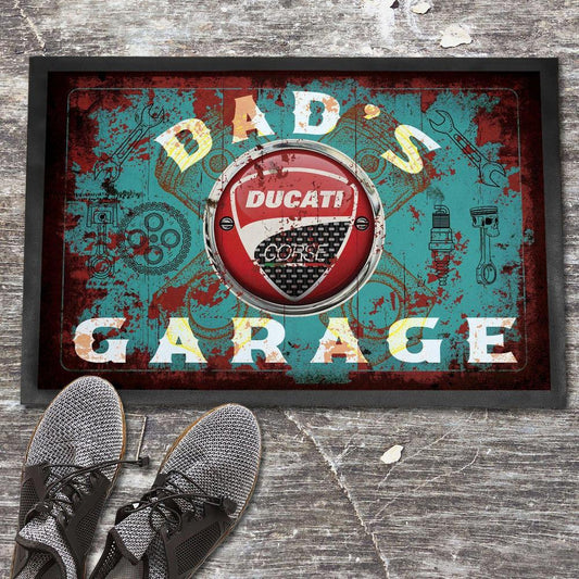 Ducati Dads Garage Vintage Dørmåtte-Dørmåtte-Ducati-Garage Culture Shop- garage - man cave - merchandise