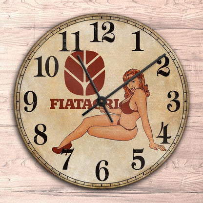 Fiatagri Pin-Up Vintage Vægur Rundt-Clock-Fiatagri-Garage Culture Shop- garage - man cave - merchandise