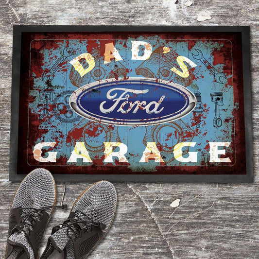 Ford Dads Garage Vintage Dørmåtte-Dørmåtte-Ford-Garage Culture Shop- garage - man cave - merchandise