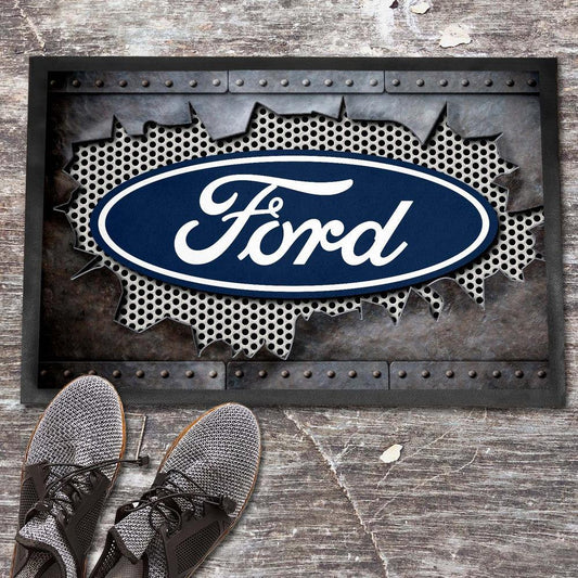 Ford Metal Ripped Dørmåtte-Dørmåtte-Ford-Garage Culture Shop- garage - man cave - merchandise