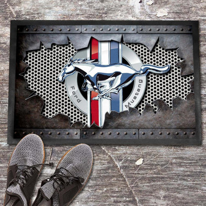 Ford Mustang Metal Ripped Dørmåtte-Dørmåtte-Ford-Garage Culture Shop- garage - man cave - merchandise