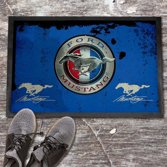 Ford Mustang Vintage Dørmåtte-Dørmåtte-Ford-Garage Culture Shop- garage - man cave - merchandise
