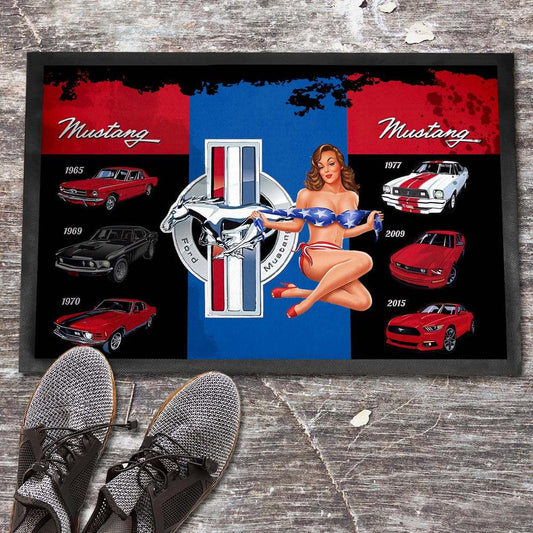 Ford Mustang Vintage Dørmåtte-Dørmåtte-Ford-Garage Culture Shop- garage - man cave - merchandise