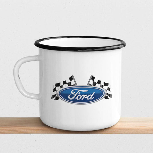 Ford Racing Vintage Emaljekrus-Krus-Ford-Garage Culture Shop- garage - man cave - merchandise