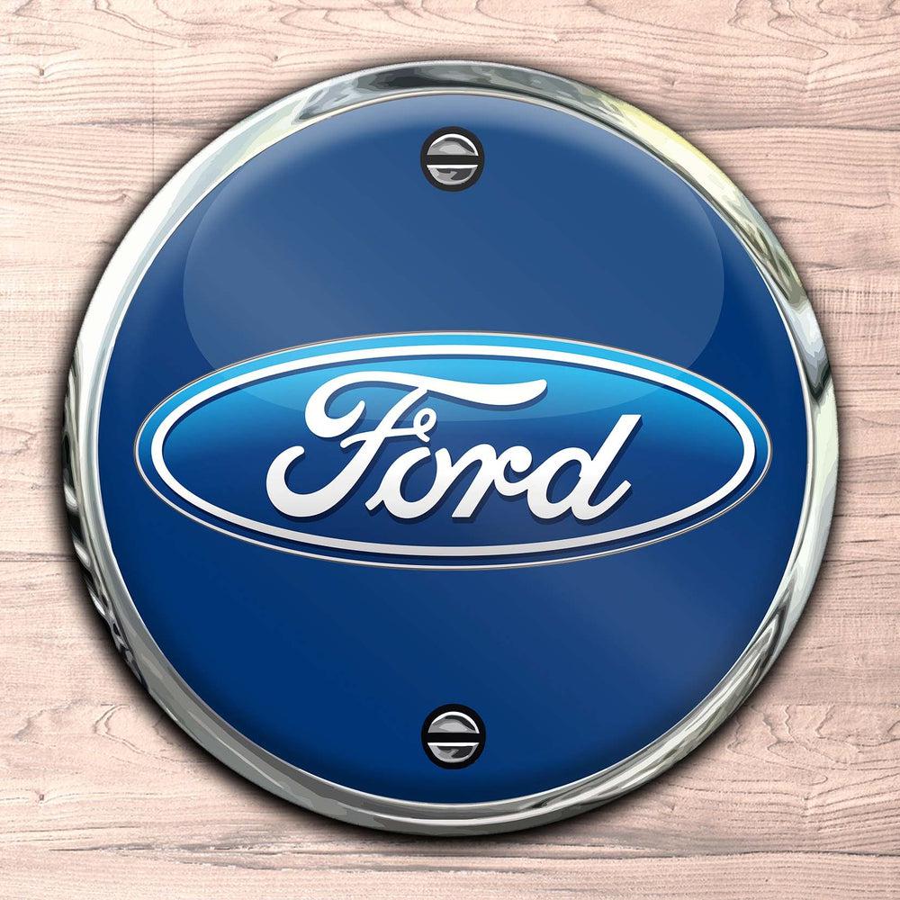 Ford Runde Skilte , Musemåtte Rundt , Kop Underlag, Underlagssæt-Runde Skilte-Ford-Garage Culture Shop- garage - man cave - merchandise