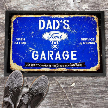 Ford V8 Dads Garage Dørmåtte-Dørmåtte-Ford-Garage Culture Shop- garage - man cave - merchandise