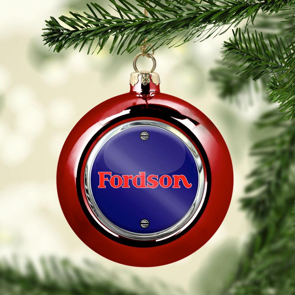 Fordson Julekugle-Julekugle-Fordson-Rød-Garage Culture Shop- garage - man cave - merchandise