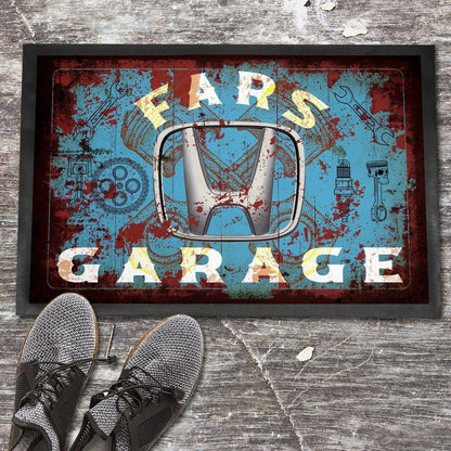 Honda Fars Garage Vintage Dørmåtte-Dørmåtte-Honda-Garage Culture Shop- garage - man cave - merchandise