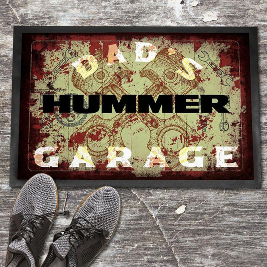 Hummer Dads Garage Vintage Dørmåtte-Dørmåtte-Hummer-Garage Culture Shop- garage - man cave - merchandise