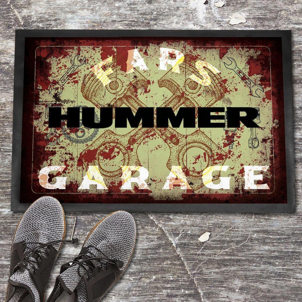Hummer Fars Garage Vintage Dørmåtte-Dørmåtte-Hummer-Garage Culture Shop- garage - man cave - merchandise