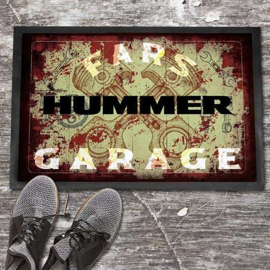 Hummer Fars Garage Vintage Dørmåtte-Dørmåtte-Hummer-Garage Culture Shop- garage - man cave - merchandise