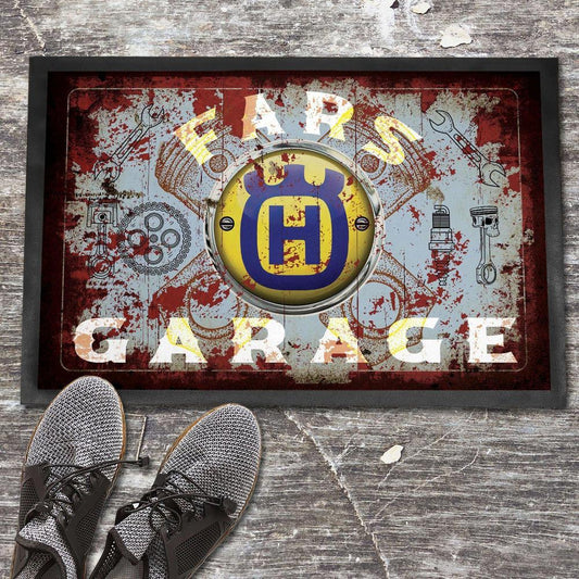 Husqvarna Fars Garage Vintage Dørmåtte-Dørmåtte-Husqvarna-Garage Culture Shop- garage - man cave - merchandise