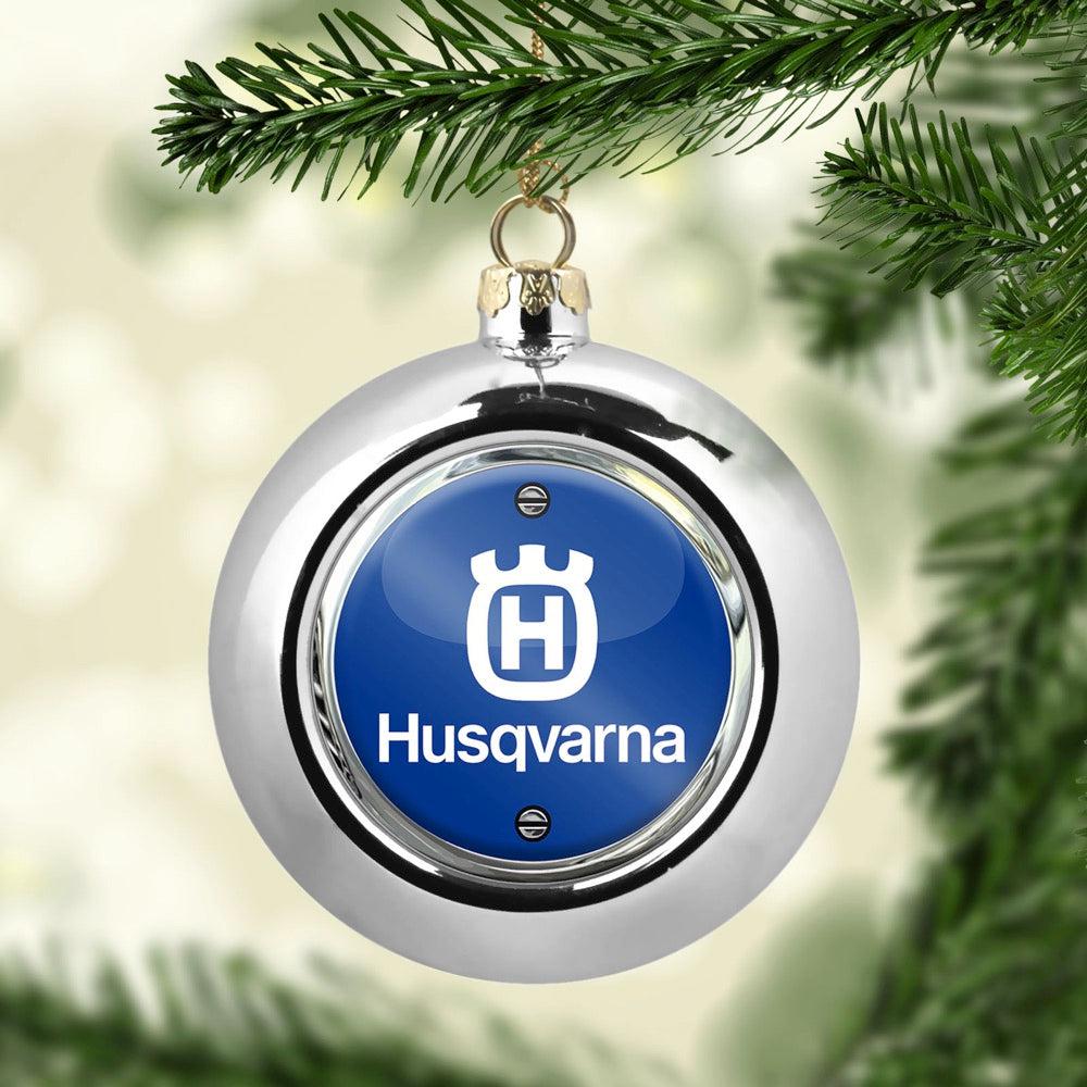 Husqvarna Julekugle-Julekugle-Husqvarna-Sølv-Garage Culture Shop- garage - man cave - merchandise