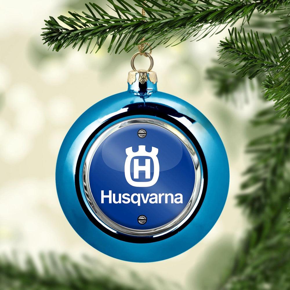 Husqvarna Julekugle-Julekugle-Husqvarna-Blå-Garage Culture Shop- garage - man cave - merchandise