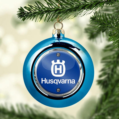 Husqvarna Julekugle-Julekugle-Husqvarna-Blå-Garage Culture Shop- garage - man cave - merchandise