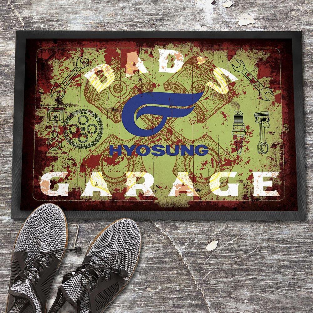 Hyosung Dads Garage Vintage Dørmåtte-Dørmåtte-Hyosung-Garage Culture Shop- garage - man cave - merchandise