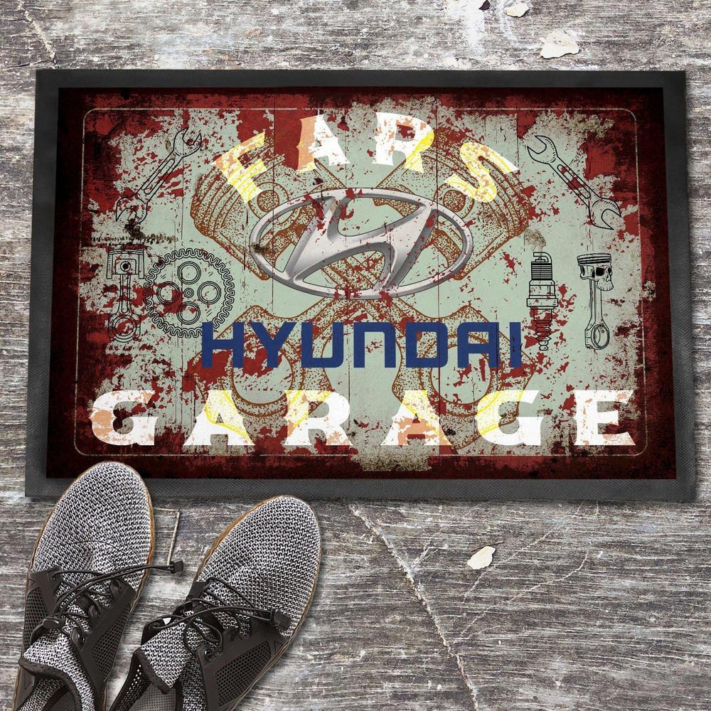Hyundai Fars Garage Vintage Dørmåtte-Dørmåtte-Hyundai-Garage Culture Shop- garage - man cave - merchandise