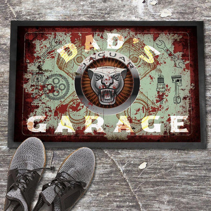Jaguar Dads Garage Vintage Dørmåtte-Dørmåtte-Jaguar-Garage Culture Shop- garage - man cave - merchandise