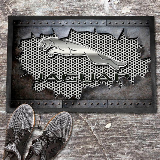 Jaguar Metal Ripped Dørmåtte-Dørmåtte-Jaguar-Garage Culture Shop- garage - man cave - merchandise