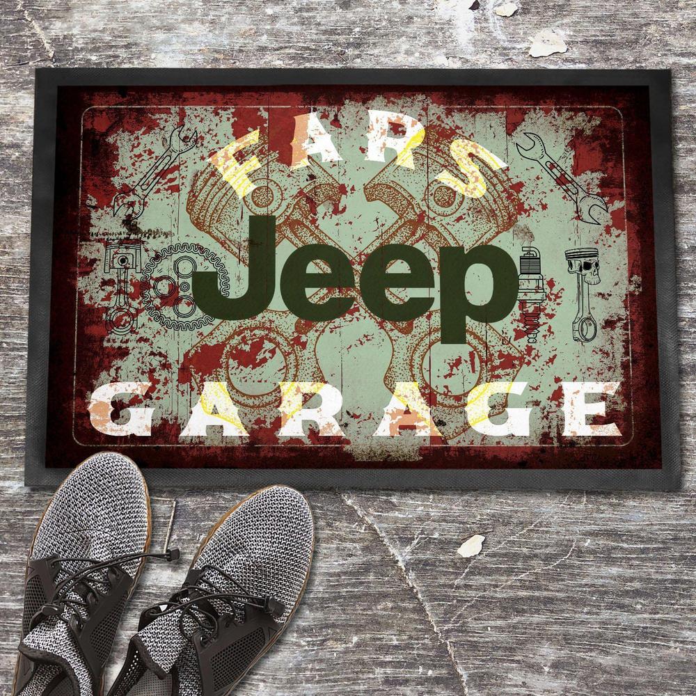 Jeep Fars Garage Vintage Dørmåtte-Dørmåtte-Jeep-Garage Culture Shop- garage - man cave - merchandise