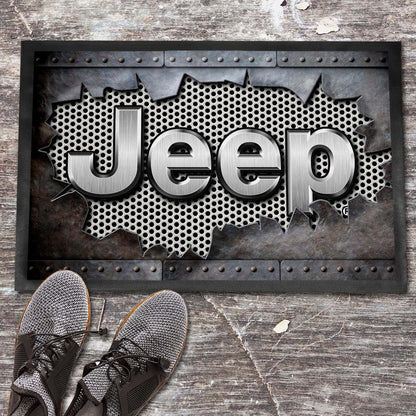 Jeep Metal Ripped Dørmåtte-Dørmåtte-Jeep-Garage Culture Shop- garage - man cave - merchandise