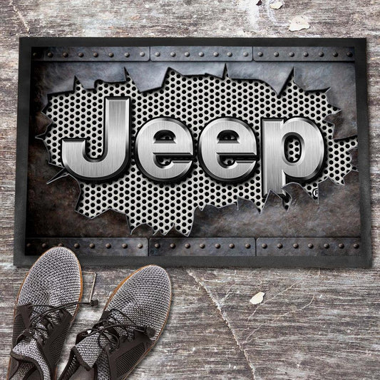 Jeep Metal Ripped Dørmåtte-Dørmåtte-Jeep-Garage Culture Shop- garage - man cave - merchandise