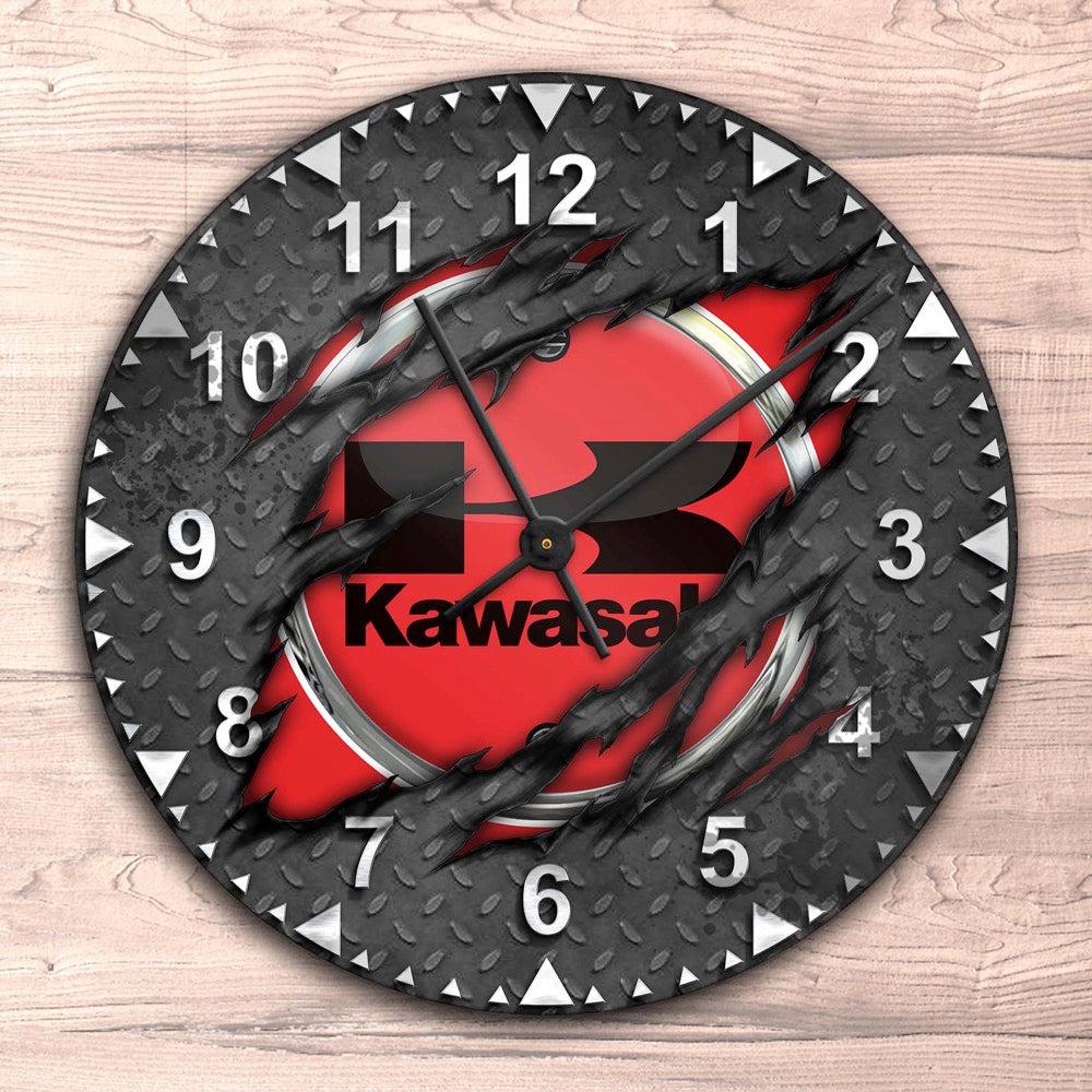 Kawasaki Ripped Vægur Rundt-Clock-Kawasaki-Garage Culture Shop- garage - man cave - merchandise